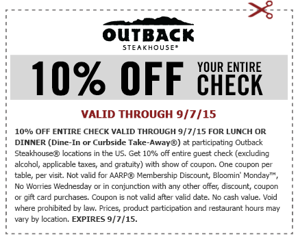 10% Off Your Entire Check