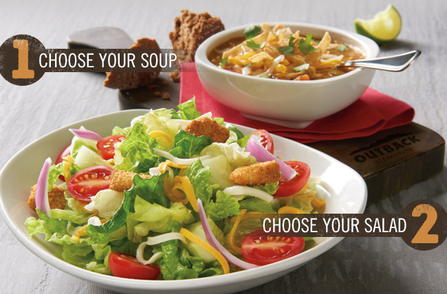 Choose your soup and choose your salad.