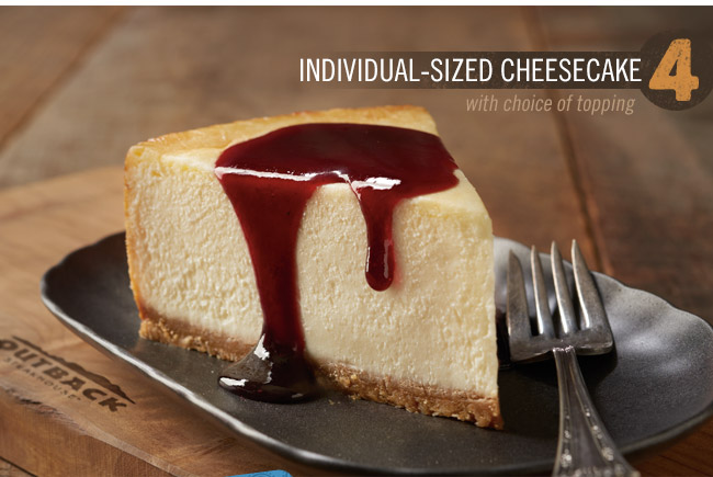 Enjoy an individual-sized cheesecake with choice of topping.