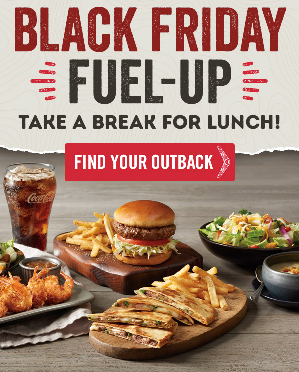 Black Friday fuel-up! Take a break for lunch.