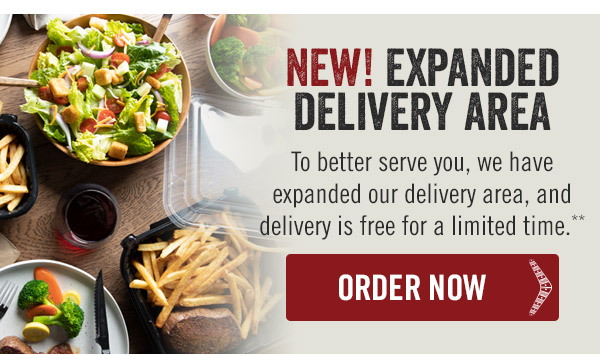 New! Expanded Delivery Area. To better serve you, we have expanded our delivery area, and delivery is free for a limited time.**