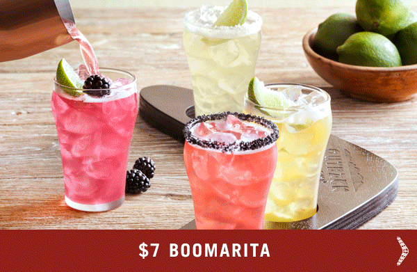 $7 Boomarita, Big Bloke and Middy Coldies on Tap and All-Day $6 Cocktails
