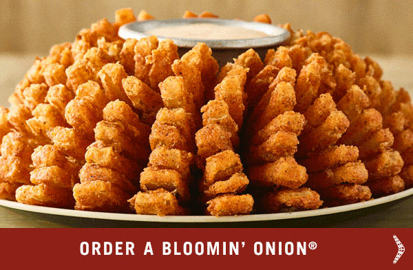 Enjoy our Bloomin' Onion, Kookaburra Wings, Bloomin' Chicken Sandwich or The Bloomin' Burger.