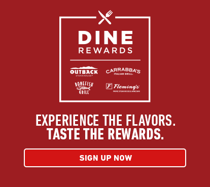 Experience the flavors. Taste the rewards. Sign up now at Dine-Rewards.com.