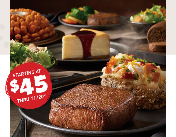 Starting at $45 thru 11/20