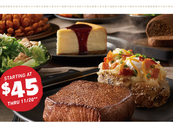 Starting at $45 thru 11/20**