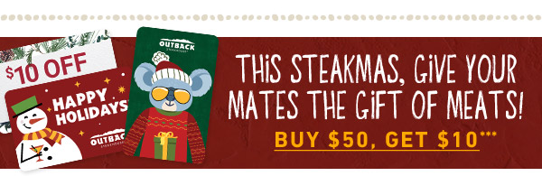 This Steakmas, Give Your Mates The Gift Of Meats! Buy $50, Get $10***